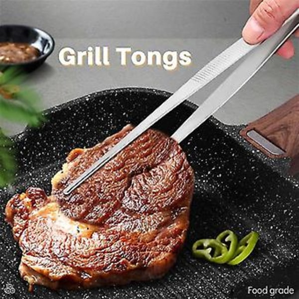 2st Set Rs Grilltång Rostfritt Stål Matklämma Bbq Kött Nöttång Bar Bartender