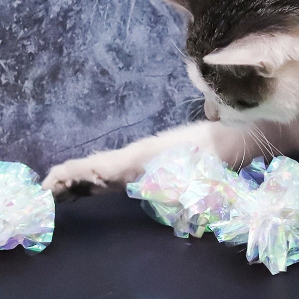 20st färgglad pappersbollkattleksak, interaktiv leksak för att leka och interagera med katter
