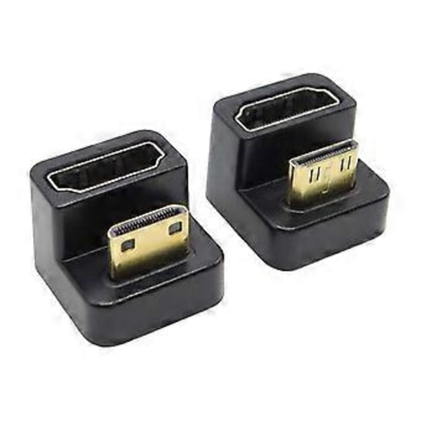 2 STK 180 Graders 4K 60Hz Adapter U-Formet Mini -Kompatibel Skjøteledd Konverter for Skjerm, Laptop, Nettbrett, Kamera