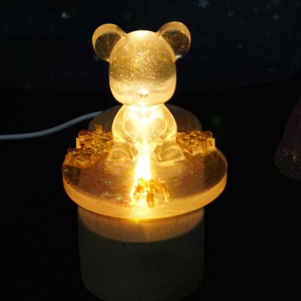 Mini Tynn Led Tre Display Base Resin Art Display Rundt Tre Natt Base Håndverk