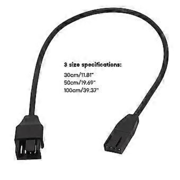 4-pin PWM-blæser PWM Temperaturkontrol PC Køleforlængerkabel 30/50/100 cm