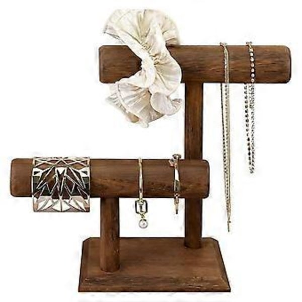 Klokkeholder Stativ Tre Klokke Display Tårn Smykkeorganisator for Armbånd og Halskjeder Klokkeholder Organisering, C