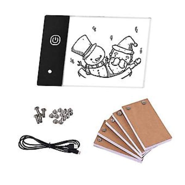 Flip Book Kit med Mini LED Lysplate Hulldesign 3 Nivå Lysstyrkekontroll Lysboks 300 Ark Animasjonspapir Flipbook Bindeskruer For Barn