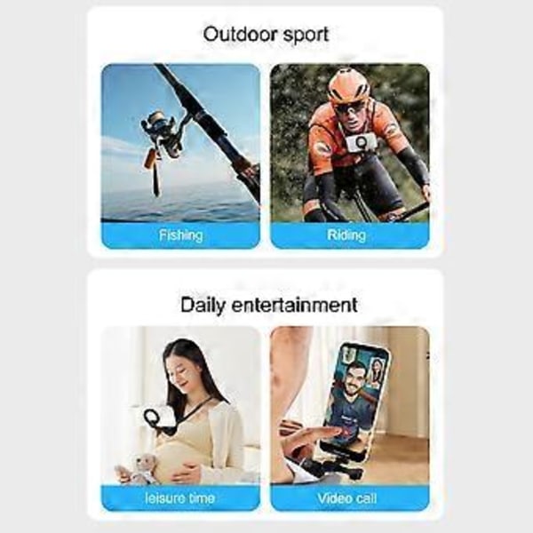 Universell Magnetisk Nakkefeste for Telefoner: 360° Rotasjon Håndfri Holder for Vlogging & Selfies