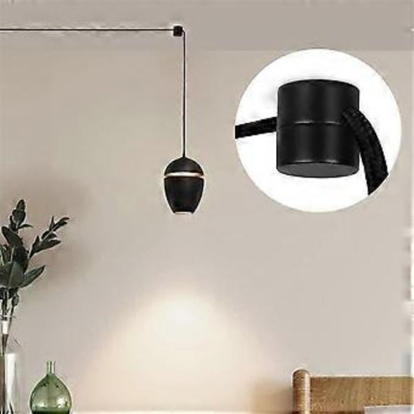 3-pack takkrokar för takhängande lampor, pendellampa krok för taklampa, takkrokar, DIY-lampa svart