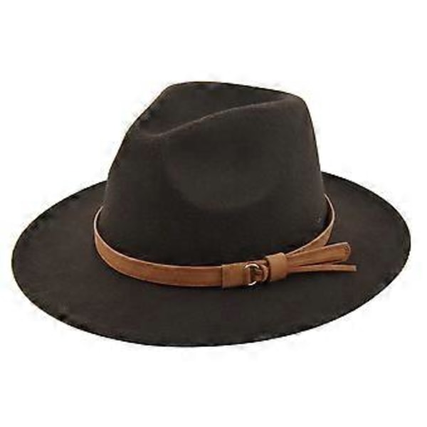 Retro jazzhatt mockabälte ullhatt cowboyhatt retro imiterad ullhatt platt brätte hatt BF150