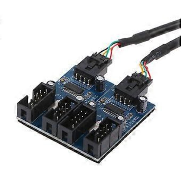 Hovedkort USB 9-pin Udvidelseskabel 1 til 4 Hun Splitter til Computer Kabinet-