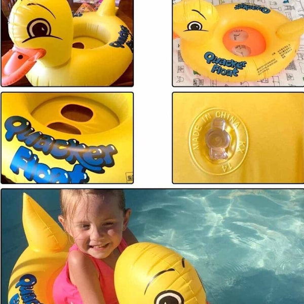 Oppustelig babypool, oppustelig pool float, gul andebaby poollegetøj