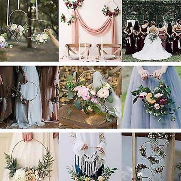 8 Pak 10 Tommer Guld Drømmefanger Metalringe Blomsterkranse Krans Macrame Kreationer Ring Til Diy Cr