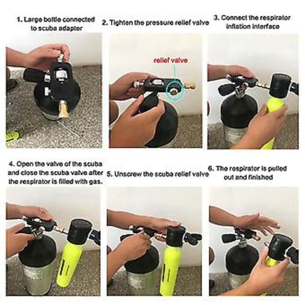 Sukellussäiliöadapteri 5000psi painemittarilla Sukellus Cyr -adapteri Ox:lle