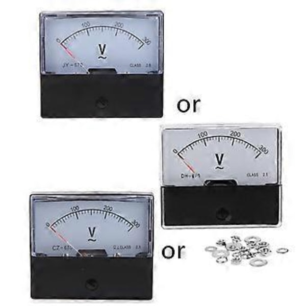 AC 0-300V Analog Panel Spänningsmätare Voltmeter 2.5% Felmarginal för Verkstad
