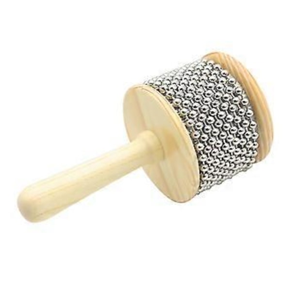 Træ Cabasa Slagtøjsinstrument Hånd Shaker med Metalperler