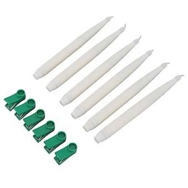 Clip-on Lysestaker, 6 stk. LED Julelys LED Lysestaker Flammeløse Lysestaker Topp Kvalitet