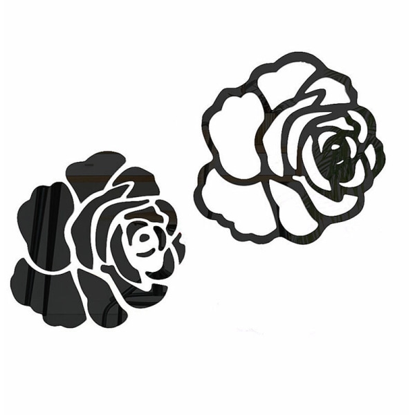 Ruusu PS peiliseinätarrat olohuoneen koristeelliset peilitarrat musta