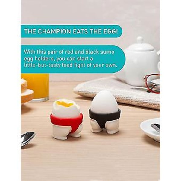 Sumo Eggkopp, Eggkoppsett for barn, Morsomme påskeeggkopper, 5,5 cm, Plast og silikon
