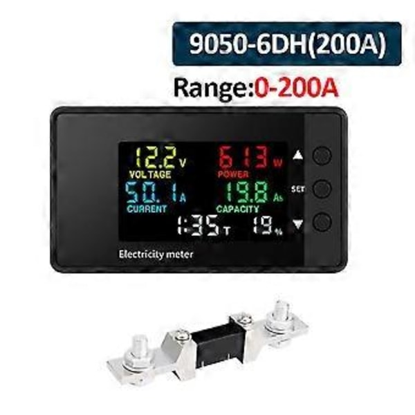 6-i-1 Voltmeter Amperemeter DC 7,5-100V Wattmeter LED Digital Elektrisk Mätare Multifunktionell Spänningsströmsmätare 0-200A