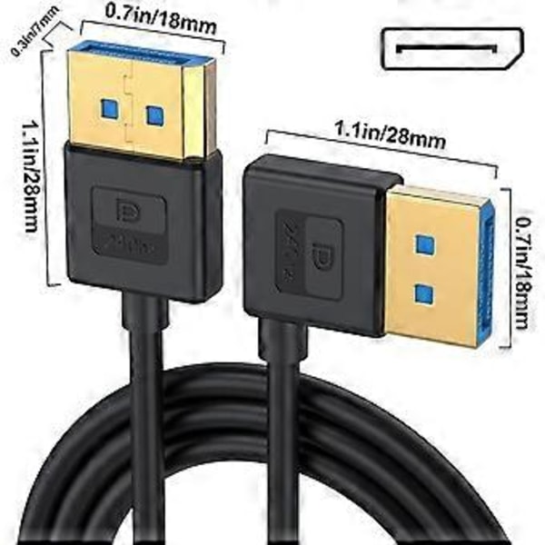 1 meter DisplayPort 1.4 Forlengelseskabel 90 Grader DP 8K60Hz 4K144Hz Video Lydkabel for Laptop PC Skjerm, Høyre Bend