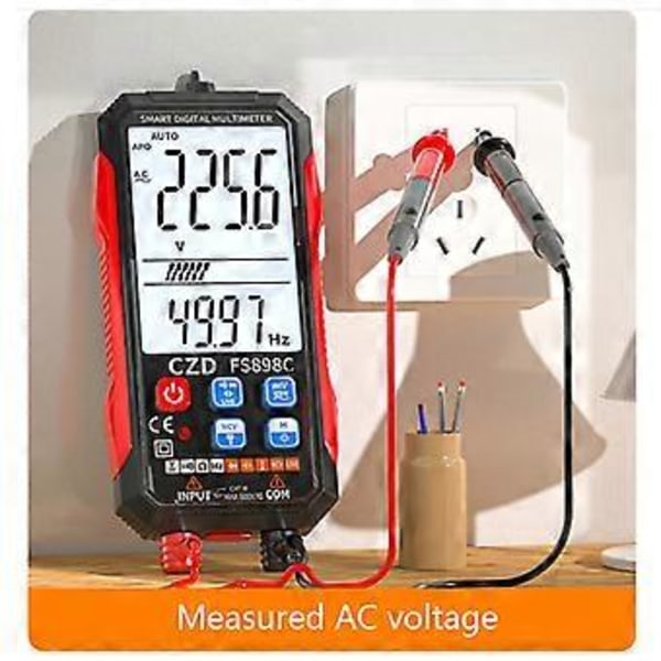 Digital Multimeter Tester Stor Skærm Multi Meter Elektrisk Tester 6000 Tællinger