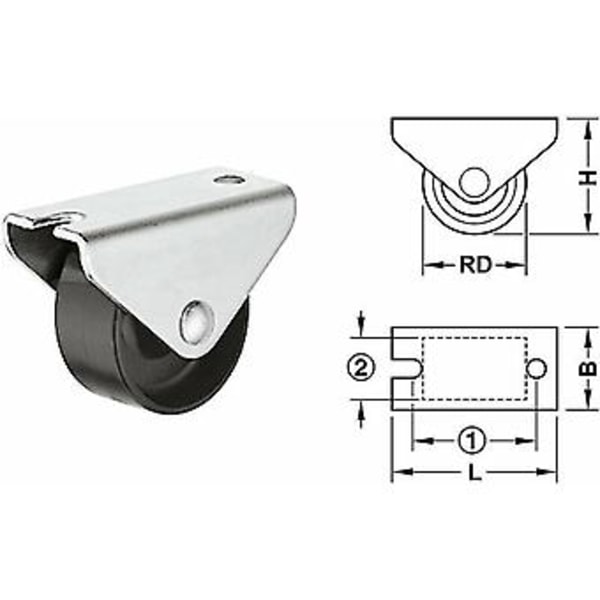 4x Faste Hjul Med Skrueplade Til Skrøbelige Gulve Anti-ridse Universal Mini Rulle Hjul Fod Møbler Skab Trolley Opbevaring, 25mm Loa