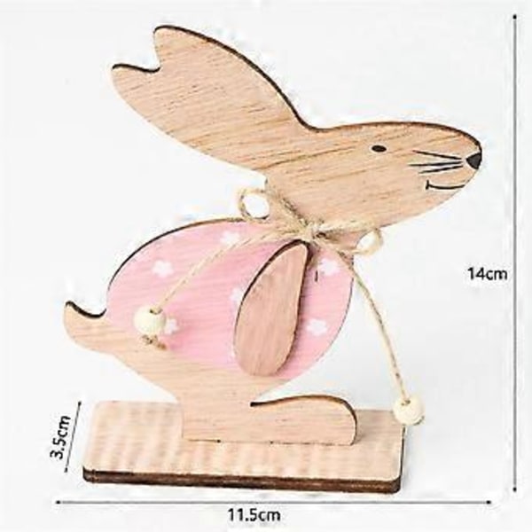 Påskhare Heminredning, Kanin Skrivbordsstaty i Trä, Påsk Barnrumsinredning Ornament
