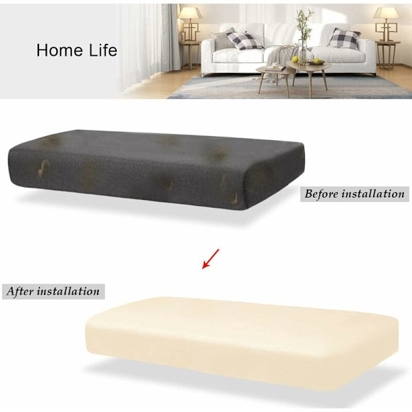 Fløyel putetrekk Sofa pute møbelbeskytter trekk Sofa setetrekk for sofa 3 seter Fløyel putetrekk for stol (Elfenbenhvit)