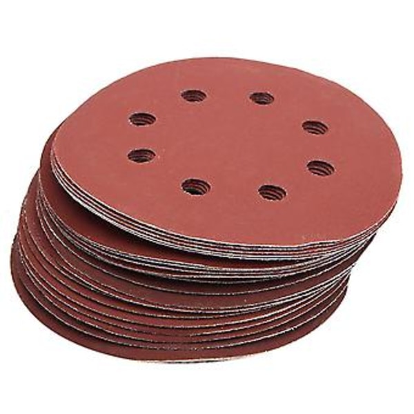 25 stk. 5 tommer 8 Hullers Korn 600# 1000# 1200# 1500# 2000# Slibeskiver