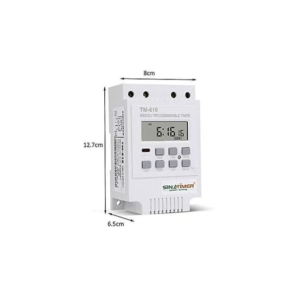 1x Tm616 Reläomkopplare Programmerare, 12v Timer Schema Elektrisk Veckovis Digital