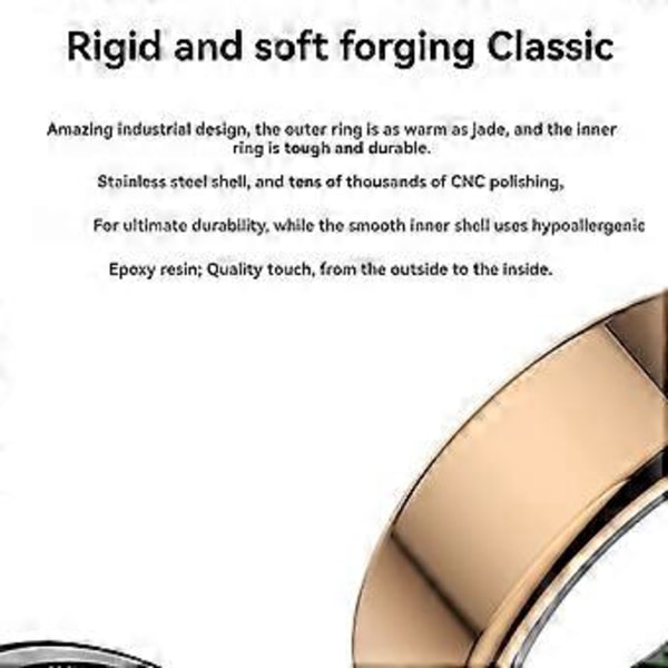 R02 Smart Ring Sundhedsovervågning IP68 Vandtæt Multi-Sports Modes til Android til IOS Tin Farve Nr. 10 19.8mm