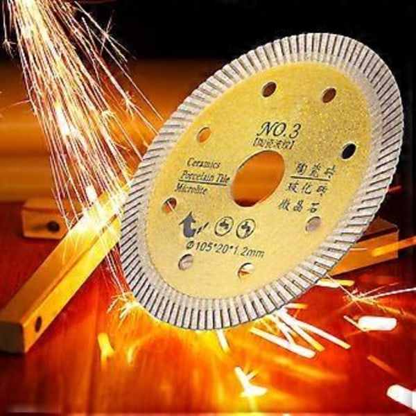 Diamantsagblad for kutting av betong, granitt, marmor, fliser og stein (gull)