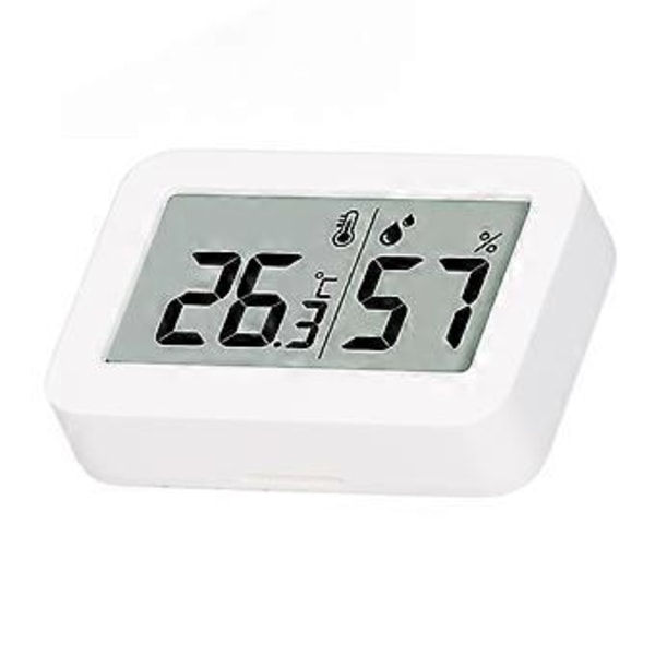 Termometer Hygrometer LCD-skjerm AM PM Bryter Real Time Overvåking Dato Klokke Mini Temperatur Fuktighetsmåler