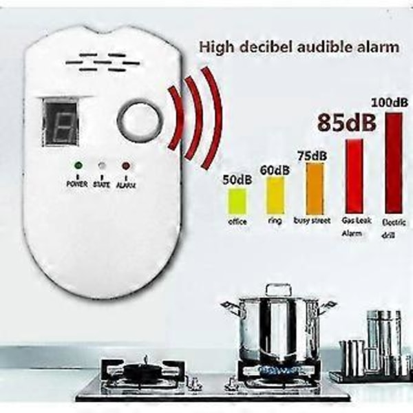 Digital Naturgasdetektor Hjem Gasalarm Gaslækagedetektor Høj Følsomhed Gave
