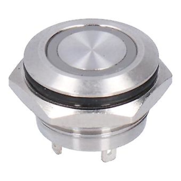 5 kpl Hetkellinen Painonappikytkin Metalli Automaattinen Palautus Erittäin Ohut Vedenpitävä LEDillä 16mm AC220V Keltainen
