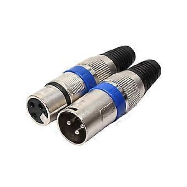1 Par XLR 3-Pin Hane Kontakt + Hona Jack Mikrofon MIC Ljudkontakt Adapter