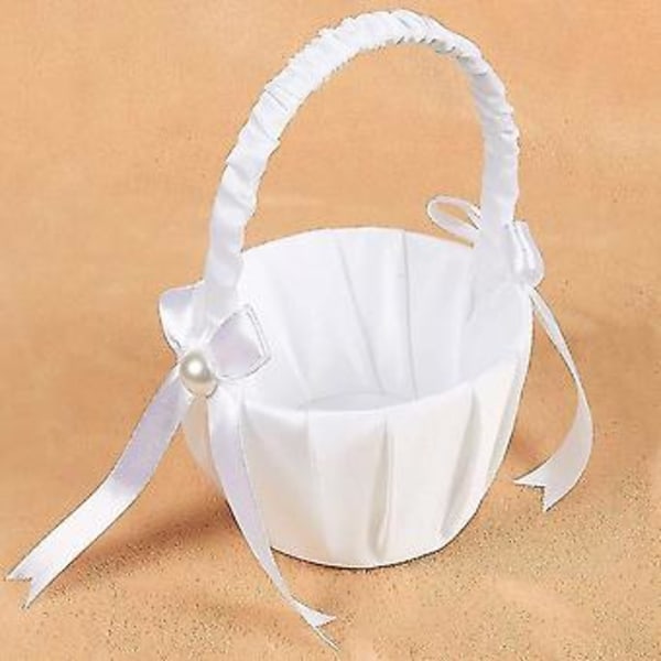 2-pack Bröllop Satin Blomsterkorg, rosett Blomsterkorg