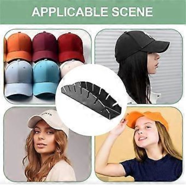 2 STK Hatteholder til Baseball Caps Akryl Hatteorganisator Hatteopbevaring til Baseball Caps Ingen Installation Akryl Hatteorganisator