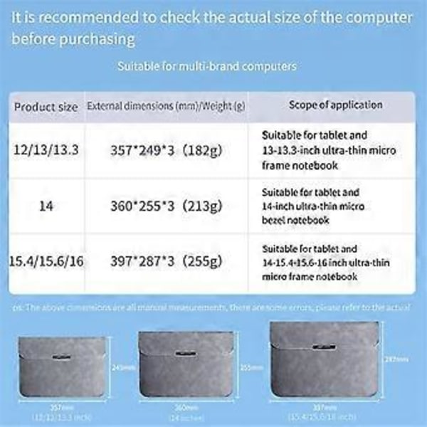Laptopveske Notebook Sleeve Case for Laptop Pro (13 tommer)
