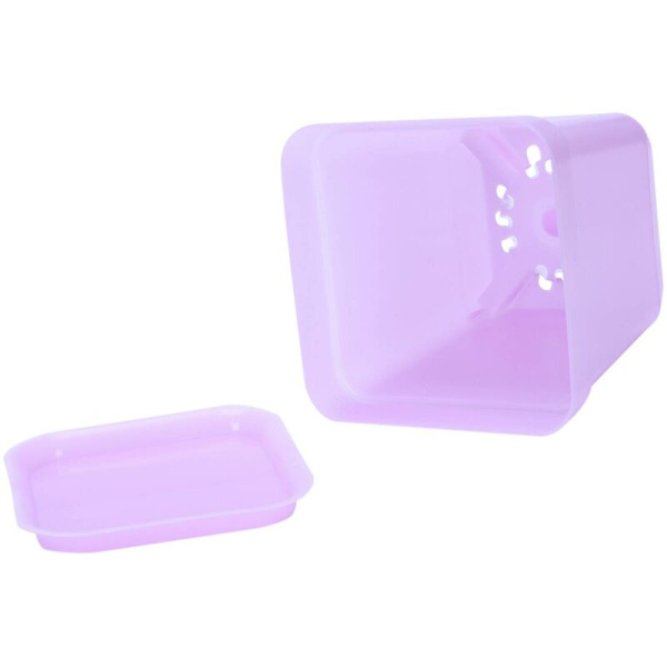 Fargerike plastpotter med fat, sett med 12