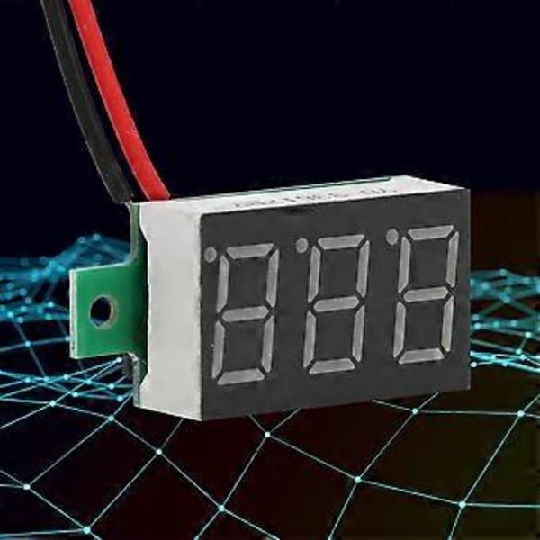 5st Gula 0,36 Tum Digital LED Panel Voltmeter Två Trådar DC Volt Meter Spänningsövervakare