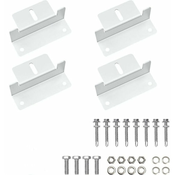 Solar Panel Bracket and Fixing, 4 Pieces Solar Panel Z Brackets for Solar Panel Mounting, Z Bracket with Nuts and Screws for Motorhome - RWSolar Pan