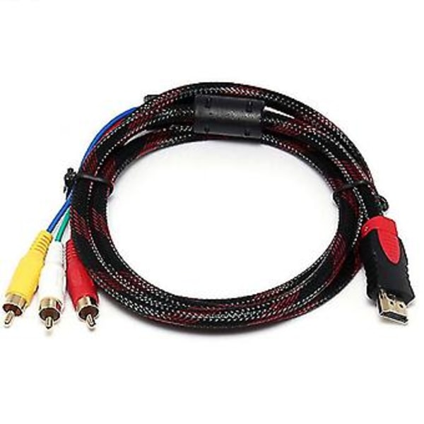 US 5ft til 3- Video O AV Compnt Konverter Adapter Kabel til HDTV