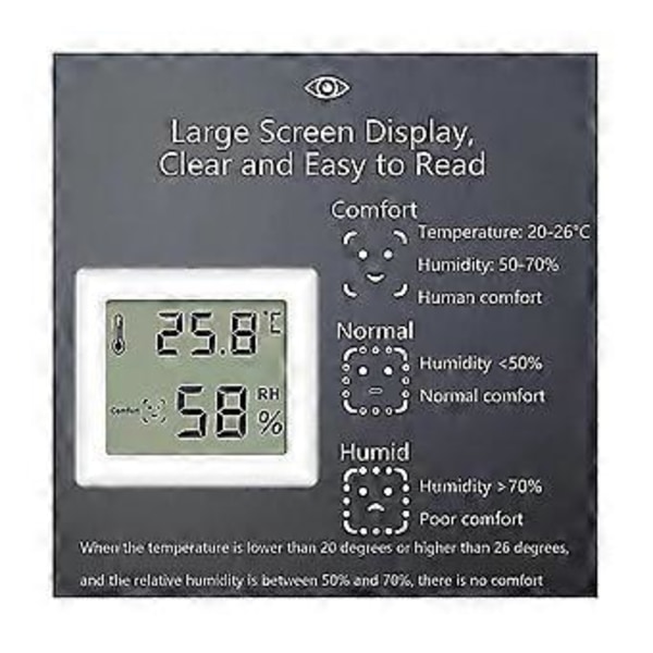 LCD Digital Hygrometer Termometer Indendørs Elektronisk Temperatur Fugtighedsmåler Sensor Måler Humidi