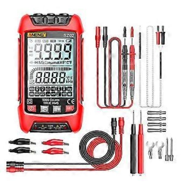 Sz02 Smart Digital Multimeter 6000 Räknar True Auto Elektrisk Kapacitansmätare Temp Transistor T