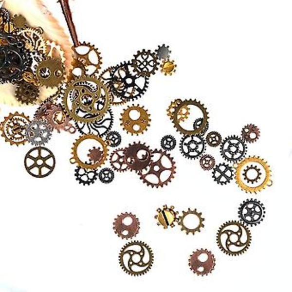 Legeringsväxel DIY Smycken Steampunk Växel Smyckestillbehör (blandade färger) (santanxing)