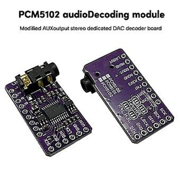 PCM5102 Äänikortti DAC-dekooderi I2S-soitinmoduuli Kirkas ja Mukaansatempaava