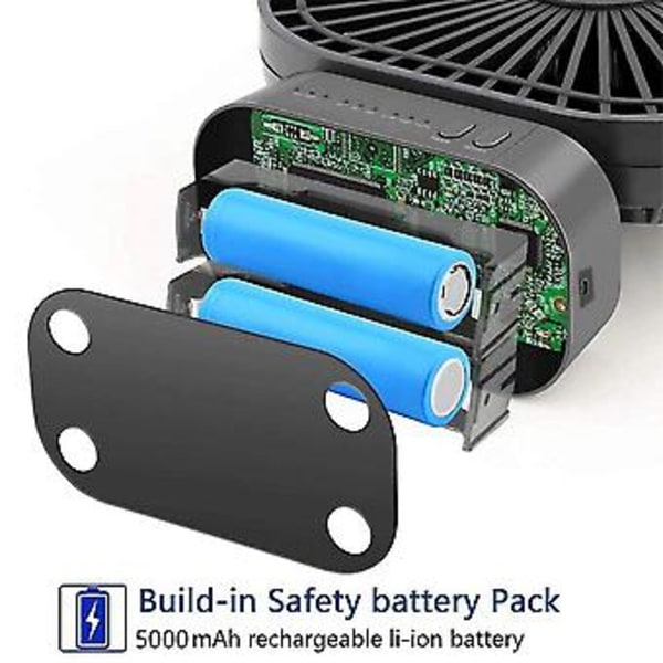 Mini Genopladelig USB Bordventilator med R Foldbar 3 Hastigheder 7 Blade Bærbar Støjsvag Ventilator Til