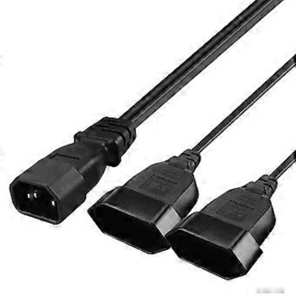 IEC320 C14 till EU4.0mm + EU4.0mm Strömkabel 1 in 2 ut Y-splitter Adapterkabel
