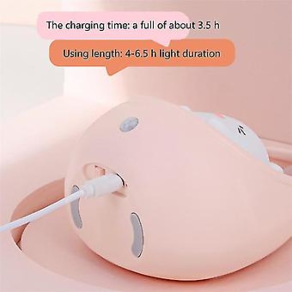 Kanin Sensor LED Natlampe USB Genopladelig Silikonelampe Hvid