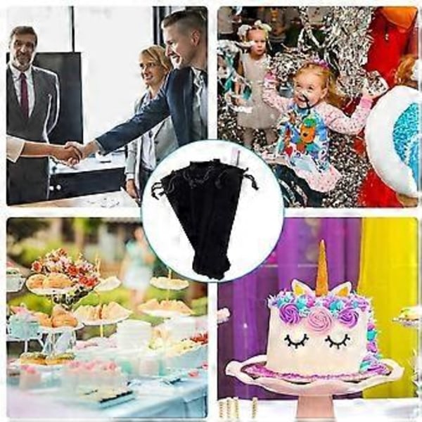 200 kpl Musta Sametti Kynäpussi Holkki Pidike Yksittäinen Kynälaukku Kotelo Lyijykynälaukku