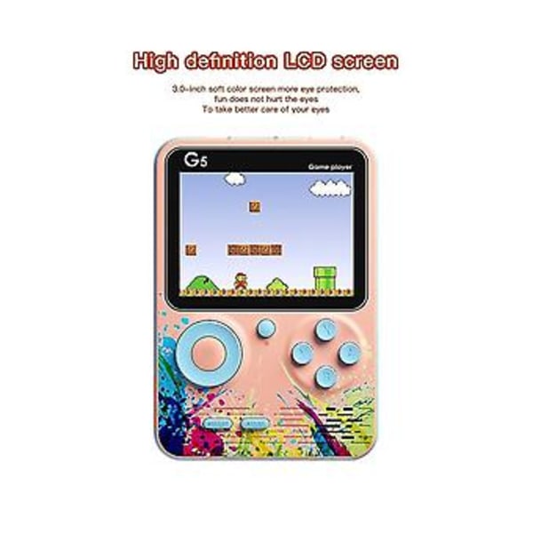 G5 Retro Konsol Håndholdt Spillekonsol 3.0 Tommer Lomme Spil Indbygget 500 Spil,-