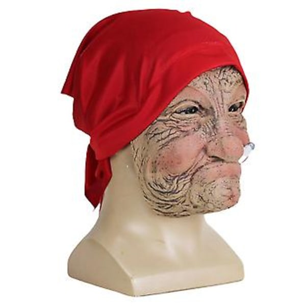 Halloween-kauhupäähine, vanhan naisen kasvonaamio, lateksipäähine Halloween-juhliin, cosplay-rekvisiitta